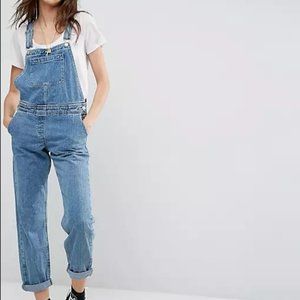 ASOS DESIGN denim overall in midwash blue 4